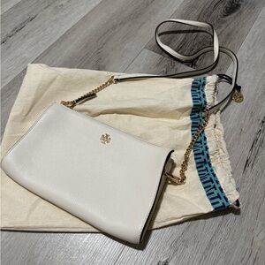 Tory Burch Cream Leather Crossbody Bag